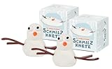 Liebeskummerpillen Schneemann Schmilz-Knete 2er Pack | für Adventskalender zum Selbst-befüllen oder als Nikolausgeschenk