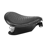 Universal Motorrad Sitz, Motorrad Solo Sitz mit 2 Federhalterung, Bobber-Style Motorradsitz mit Krokodilmuster (Schwarz)