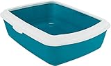 Trixie 40184 Katzentoilette Classic mit Rand, 37x15x47 cm, dunkelgrau/weiß