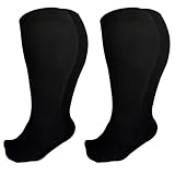 SOJOFEL Kompressionsstrümpfe Dicke Waden für Damen - Übergröße Kompressionssocken Herren Medizinische Stützstrümpfe Thrombosestrümpfe Männer Flug Socken für Sport 2 Paar Schwarz XXL