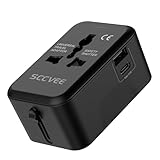 Universell Reisestecker mit USB C, Internationaler Netzstecker Adapter All-in-One Weltweite Reisestecker Netzwandler Wandladegerät AC-Netzstecker Adapter USB Typ C Ladegerät für USA EU UK AUS