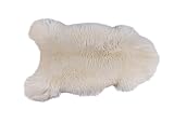 KABAJA Lammfell Echt - Teppich Flauschig - Natürliche Schaffell Weiß 110-120 cm - Deko Wohnzimmer Fell Decken - Weich Schaffelldecke - Schlafzimmer Lammfelle - Naturfell