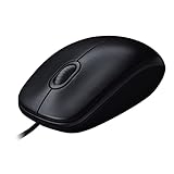 Logitech M90 Maus mit Kabel, 1000 DPI Sensor, USB-Anschluss, 3 Tasten, Für Links- und Rechtshänder, PC/Mac - Grau