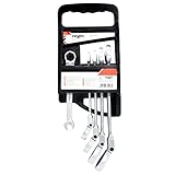 Rexxer | Ratschenschlüssel Set | Ringmaulschlüssel 8-17 MM | Ring-Maulschlüssel Set CRV-Stahl | Gabelringschlüssel | Maul-Ringschlüssel-Satz im Werkzeug Halter | 5-teilig