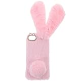 Mikikit Handyhülle Für 2020 Mit Niedlichem Plüsch Hasendesign Weiches TPU-Material Einfacher Zugang Zu Ports Ideal Für Mädchen Und Tierliebhaber