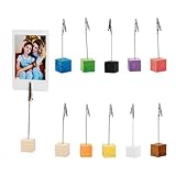 10 Stück Fotohalter mit Klammern,Fotoständer,Memo Clip Halter,Postkartenhalter,Kartenhalter Holz,Zettelhalter,Tischkartenhalter,Fotoaufsteller Tisch,Bilderhalter Notizhalter für Hausdekoration,Büro