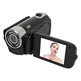 1080P Digitalkamera, 16 MP Camcorder mit 2,4 Zoll drehbarem Bildschirm, 16 Fach Zoom HD Videorecorder mit Fülllicht, Eingebauter Videokamera Akku (Black)