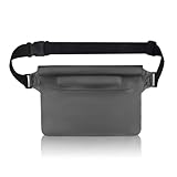 wasserdichte Bauchtasche,wasserdichte Tasche Schwimmen,Bauchtasche Wasserdicht,Wasserfester Beutel,IPX8 Waterproof Bag,Verstellbarem Gurt,für Wassersport,Schwimmen,Rafting,Angeln,22 * 15.5cm (Grau)