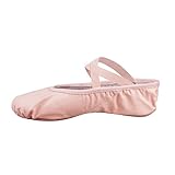 Bezioner Ballettschuhe Ballettschläppchen Tanzschuhe Geteilte Ledersohle für Kinder und Erwachsene(Bitte wählen Sie eine Größe größer als üblich) Pink 33
