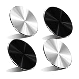 NOPKESV 4 Stück Selbstklebende Metallplatte,Handy Metall Platte,Selbstklebende Set,Mit Starkem Kleber,Magnete,Kfz Zubehör,Handy Handyhalterung,Auto (Schwarz,Silber)
