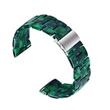 TOPBATHY Smartwatch Armband Resin für kompatible Smartwatch Modelle Modisches Leichtes Uhrenarmband aus Langlebigem Resin und Edelstahl Kompatibel für Damen und Herren