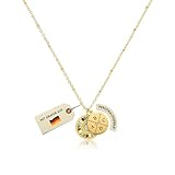 Made by Nami Personalisierte Mandala Kette mit Buchstaben Gold 40 + 5 cm aus 316L Edelstahl Personalisierte Geschenke Frauen Kette mit Namen, Symbol oder Wunschgravur (Design 4)