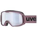 uvex elemnt FM - Skibrille für Damen und Herren - vergrößertes, beschlagfreies Sichtfeld - zugfreie Rahmenbelüftung - antique rose matt/silver-blue - one size