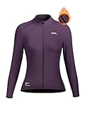 INBIKE Fahrradtrikot Radtrikot Rennrad Trikot Damen Winter Warm Langarm mit Fleece 3 Taschen Slimfit Radtrikot Hochstretchige Elastisch Atmungsaktiv Violett M