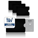 AntiSpyShop 3X RFID Schutzhüllen, TÜV geprüft, NFC Blocker - Kreditkarte, Bank EC Karte Abschirmung (Schwarz)