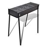 BBQ Grill, Säulengrill Standgrill Kohlegrill, Barbeque Quadratisch für Camping Garten Picknick Party, Robust und langlebig, 100 x 43 x 93 cm Stahl