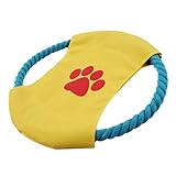 HOODANCOS Bissfeste Weiche Hundefrisbee aus Robustem Material Leicht und Tragbar Hundetrainingsspielzeug für Apportieren Drinnen und Draußen Geeignet für Golden Retriever Zufällige Farbe