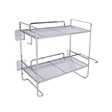 YTtkku Moderne Badezimmer Wandaufbewahrung 2 Etagen Eisenregale Atmungsaktives Design Badezimmerregal Über Der Toilette Für Organisation Einfache Installation Badregal