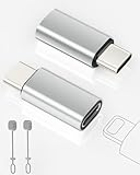 2 Pack Lightning zu USB C Adapter für iPhone 15/16/16 Pro/16 Plus/Pro Max, Samsung S24, Unterstützung von Laden und Datenübertragung, Typ C Ladekabel, Nicht für Audio/OTG/Kopfhörer/Apple Pencil 1st
