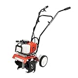 Akku Bodenhacke, Gasbetriebener Bodenfräse Kultivator, 52cc Gartenfräse Motorhacke mit Einstellbaren Rädern, 1700W Bodenhacke, 6500-7000 U/min