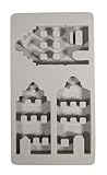 Rayher Silikon Gießform Nordic Häuser, 3 Einzelmotive, Formgröße 14,5 x 26 x 1,7 cm, Deko skandinavischer Stil, Ausgießen mit Kreativ-Beton, Schmuck-Beton, Raysin-Gießpulver, Wachs, 36190000