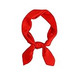 KOOYOL Damen Seidentuch Seide Leicht Seidenschal Bandana Halstuch Kopftuch Elegante Schal Tuch Geschenk für Frauen, rot G#