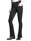 FitsT4 Sports Damen Reithose Bootcut Reitleggings Silikon Vollbesatz Schlaghose Reithose mit Handytasche und Gürtelschlaufen für Reitsport Pferdetraining Reitturnier,Schwarz,M