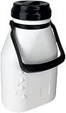 2-Liter-Kunststoff-Milchkanne mit dichtem Schraubverschluss - Auslaufsichere und hochwertige Milchvorratsflasche für alle flüssigen Lebensmittel spülmaschinenfest, weiß