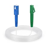 CONBIC® Glasfaserkabel LC/APC 8° zu SC/UPC Transparent/Unsichtbar, LWL Simplex, OS2 Patchkabel, 9/125μm, FTTH Lichtwellenleiter, G.657.A2, ultradünn & flexibel (30m)