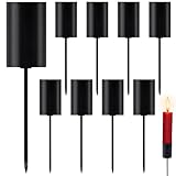 8 STK Ø 2.5cm Adventskranz Kerzenhalter Metall Schwarz Stabkerzenhalter mit Dorn für DIY Kerzenhalter Adventskranz Deko Weihnachten Kerzenteller
