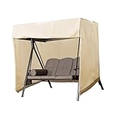 VINTORKY Wasserdichter Schutzhülle Für Outdoor Hängesessel Abdeckhaube Für Garten Schaukelstuhl Kreatives Design Beige Und Kaffee Größe