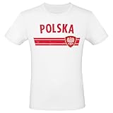EM Fan Shirt Deutschland Europameisterschaft 100% Baumwolle T-Shirt Rundhals Fanartikel Alle Größen Herren Damen Fan-Shirt, Größe wählen:3XL, Land wählen:Polen
