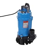 Schmutzwasserpumpe 750W Tauchpumpe für Schmutzwasser 2850 U/min Abwasserpumpe Förderhöhe 18m Bauwasserpumpe, für Vielzahl von Abwasserpumpenumgebungen (Blau)