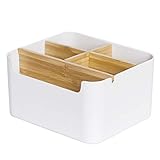 Holz Desktop Stift,Holz Desktop Fernbedienungshalter,Holz Desktop Organizer,Desktop Stationery Storage Box,Bambus Tisch Organizer,Schreibtisch Organizer,Desktop Mehrzweck Aufbewahrungsbox,5 fächer