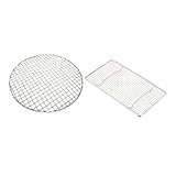 Supvox 5 Sätze Dampfgarer Grillzubehör Rost Zum Backen Grillrost Fischgrill Flip-Grill Grillkorb Grilllicht Kohlekorb Campingzubehör Grillkörbe Herd Rostfreier Stahl Silver 2 Stück * 5