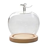 Glaskuppel – Dekor in Obstform | Transparenter Desktop-Ornament-Ständer, Schutzbasis, Präsentations-Akzent-Sammler, Heimbüro, Hochzeitstisch