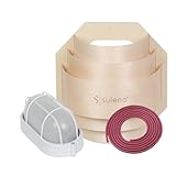 SULENO - Sauna Leuchte BELLA, Saunalampe, Saunaleuchte aus Holz, Wandmontage, Saunazubehör, hitzebeständig, Sauna Blendschirm mit Fassung (mit Anschlusskabel)