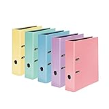 Original Falken 10er Pack PastellColor-Ordner. Made in Germany. 8 cm breit DIN A4 Pastell-Farbe farbig sortiert Ringordner Aktenordner Briefordner Büroordner Plastikordner Motivordner