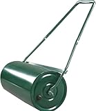 GarveeLife Rasenwalze 50Cm, Befüllbar Sand-/Wasserfüllung 40l, ø 32 x 60Cm, Rasenroller Robustes Stahlmaterial, Bodenwalze Mit u-Griff, Rasenwalze Für Garten, Bauernhof, Park Und Grünflächen