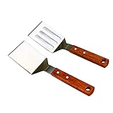 KLAQQED Pfannenwender Grillspachtel Set Edelstahl - Grillwender Spatula für Küche und Grill - Küchenspachtel Metall