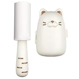 Kleberollen für Tierhaare, Fusselrolle für Kleidung – Katzenhaarrolle mit lustigem Katzendesign – die austauschbare Wandhalterung entfernt effektiv