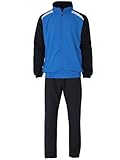 Herbold Sportswear Trainingsanzug Sportanzug Mikrofaser für Herren, Jacke und Hose (DE/NL/SE/PL, Alphanumerisch, L, Regular, Regular, blau-schwarz)