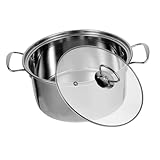 Ciieeo Suppentopf aus Edelstahl Kochtopf Töpfe für Induktionsherde Dampftopf nicht Teepfanne antihaft pfanne nonstick pot pfannensets kleiner Topf Suppentopf Rostfreier Stahl Silver