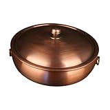 Folpus Kupfertopf, Suppentopf, Suppentopf, Mehrzweck-Kochgeschirr, Stabil, Shabu-Shabu-Topf, Kochtopf für den gewerblichen Restauranthaushalt, 28cm mit Trennwand