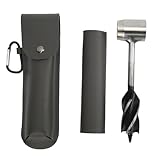Hand-Schlangenschlüssel-Set – manueller Holz-Schlangenbohrer aus gehärtetem Edelstahl mit brauner PU-Leder-Aufbewahrungstasche und Holster – tragbares multifunktionales (Graue PU-Ledertasche und