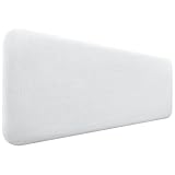 DHOME Gepolstertes Glattes Abgerundetes Kopfteil aus Naturleinen für Wand Akustik-Kopfteile Schalldämmend Kopfende Bett Schlafzimmer (Weiß, 160cm)