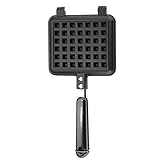 Taidda Antihaftbeschichtete Waffeleisen-Pfannenform, Pressplatte für Einfache Reinigung und Heimgebrauch Zum Kochen in der Küche, Aluminiumlegierung, Schwarz, 12,4 X 5,5 Zoll