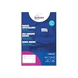 AVERY Zweckform L4785-20 Namensetiketten (200 Namensaufkleber, 80x50mm auf A4, selbstklebend, bedruckbare Textiletiketten aus Acetatseide für Laserdrucker, rückstandsfrei ablösbar) 20 Blatt, weiß