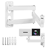 Projektorstand, Beamer Wandhalterung aus Metall, Multi Winkel Verstellbare Projektorhalterung, Geeignet für Projektoren und überwachungsbügel, mit 1/4 Zoll Schraubschnittstelle und Gelenkarm, Weiß