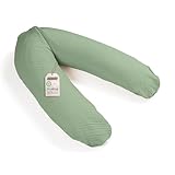 pic Bear Ersatzbezug für Stillkissen - hochwertige anschmiegsame Jersey Baumwolle für Lagerungskissen - Seitenschläferkissen - Classic 190 cm - grayed Jade musselin